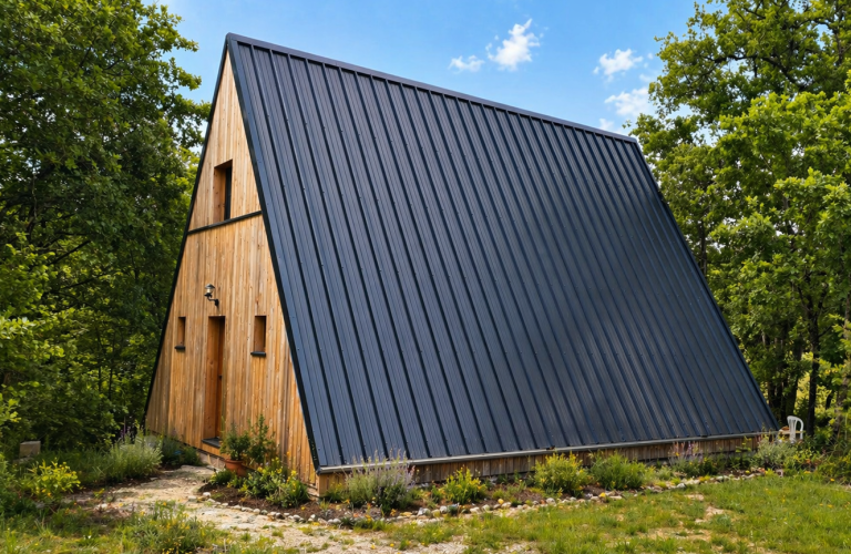 Finition en équitone et en bois Maison contemporaine en ossature bois
